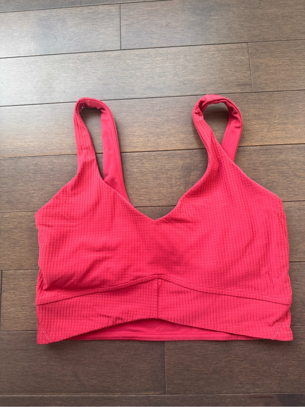lululemon athletica Red Ribbed V-Neck Sports Bra